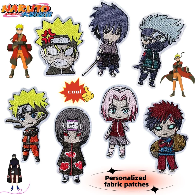Cute Cartoon Naruto Fabric Patch - Personalized Minimalist Kawaii Design, Durable Embroidered Gift