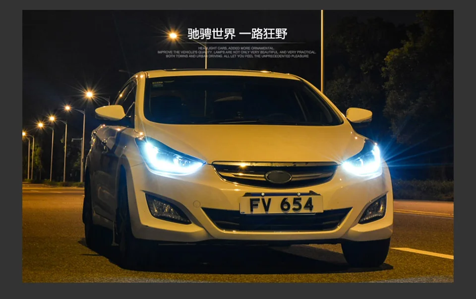AKD Head Lamp for Hyundai Elantra LED Headlight 2011-2016 Headlights Elantra DRL Turn Signal High Beam Angel Eye Projector Lens