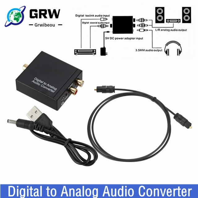 3.5mm Jack Coaxial Optical Fiber Digital Analog Audio Aux Rca L R Converter  - Digital-to-analog Converter (dac) - Aliexpress