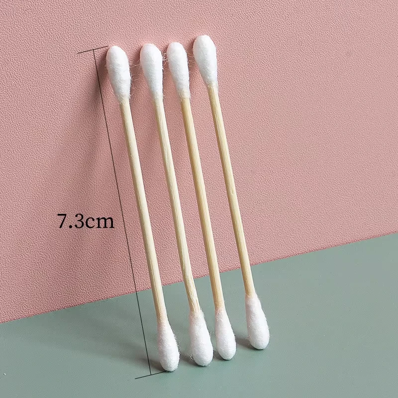 Cotton Swabs Double Pointed Cotton Buds 100/500 Count Bamboo Sticks For Personal Nail Art Makeup Tools