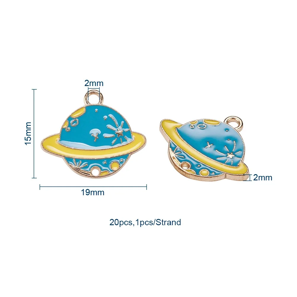 Mix 20pcs Space Astronaut Universe Enamel Charms For DIY Earrings Necklace Bracelet Pendants Jewelry Making Handmade Craft