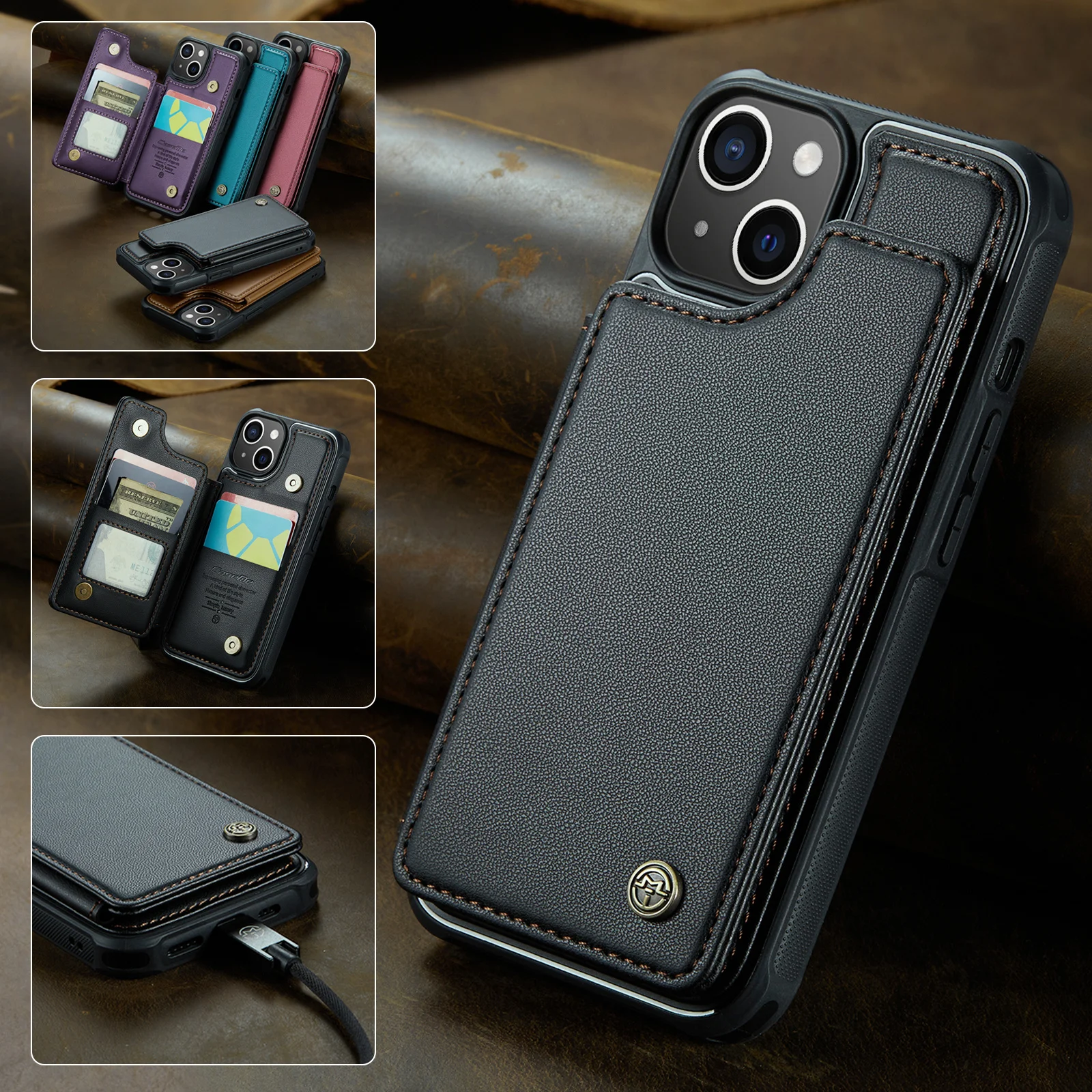 

Чехол-кошелек для Iphone 15 Pro, 15pro, 11, 12, 13, 14 Plus, Iphone14, Iphone15, Iphone12, Iphone11, деловой кожаный чехол