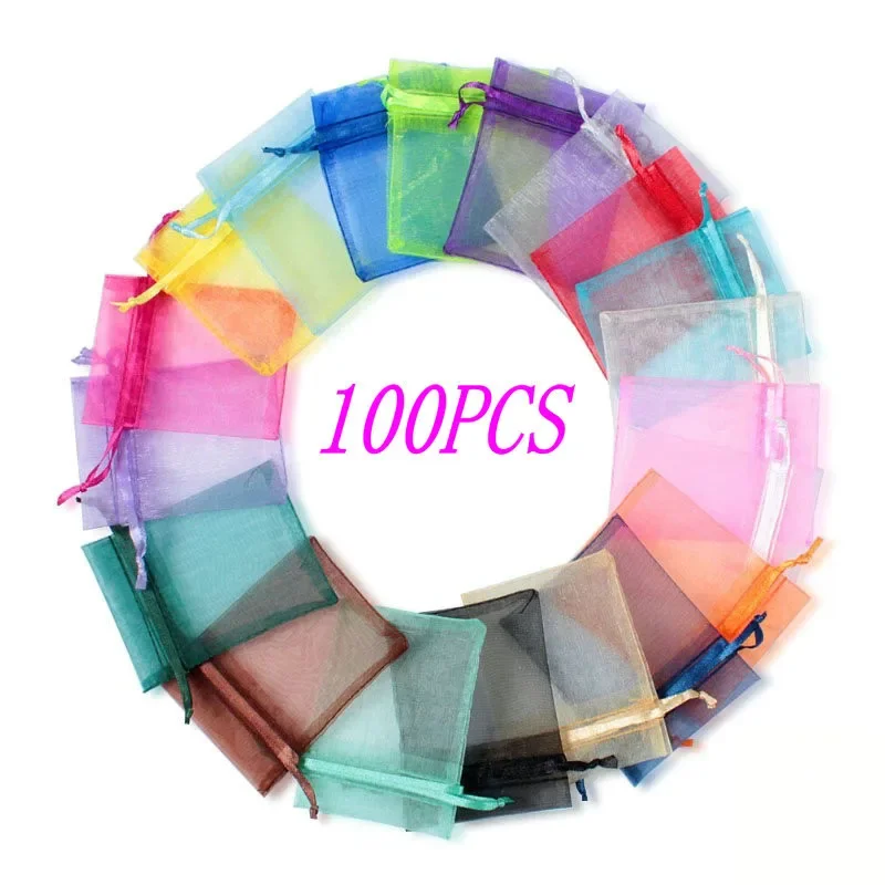 

100 шт./партия, мешки из органзы, 7 Х9 см