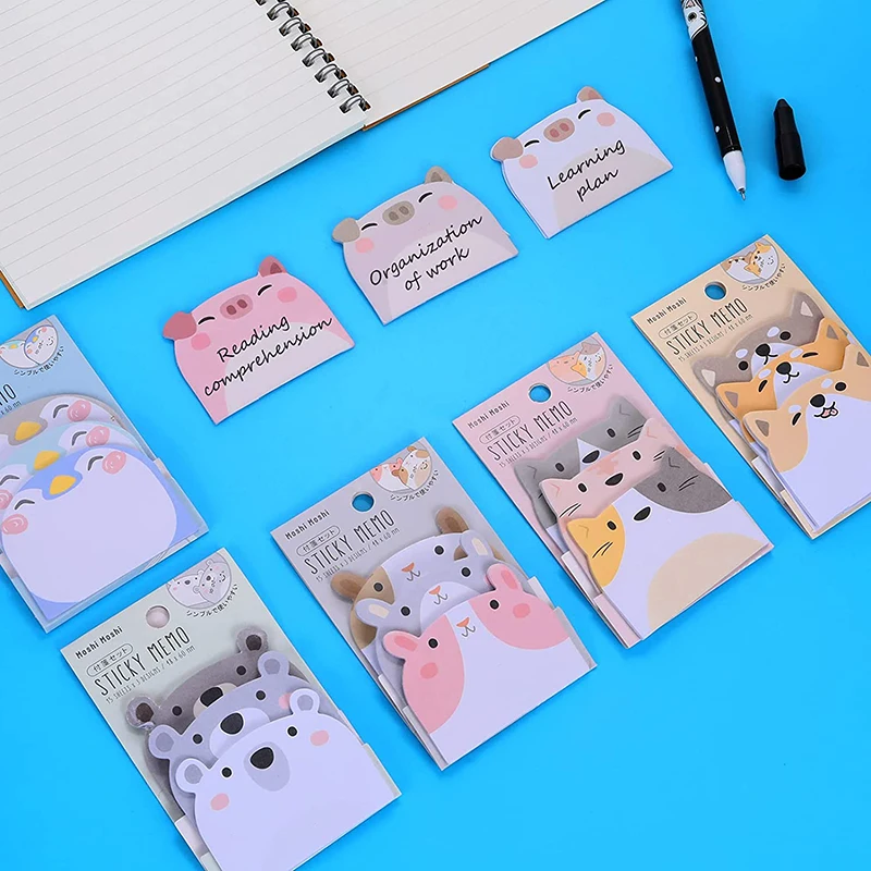 Cartoon Sticky Notes Memo Pads - Kawaii School Supplies