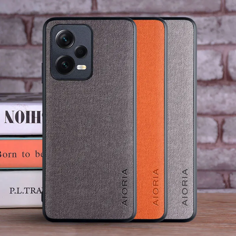 Luxury Textile Leather Soft Case for Xiaomi Redmi Note 12 Pro Plus Turbo