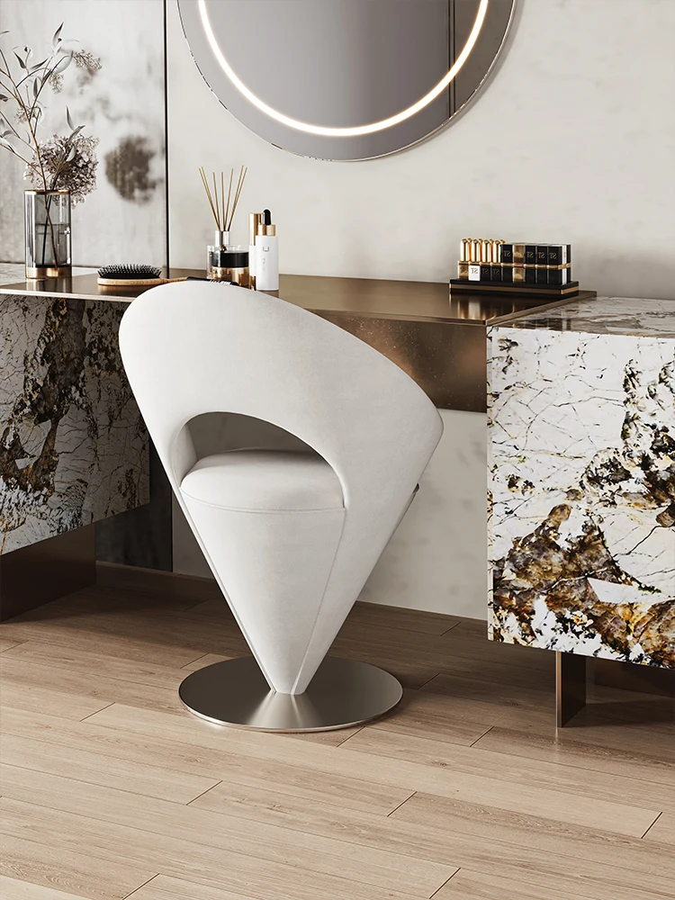Light Luxury High Sense Dressing Stool Italian Girls for Bedroom Use Makeup Stool Home Cream Style Princess Chair Backrest