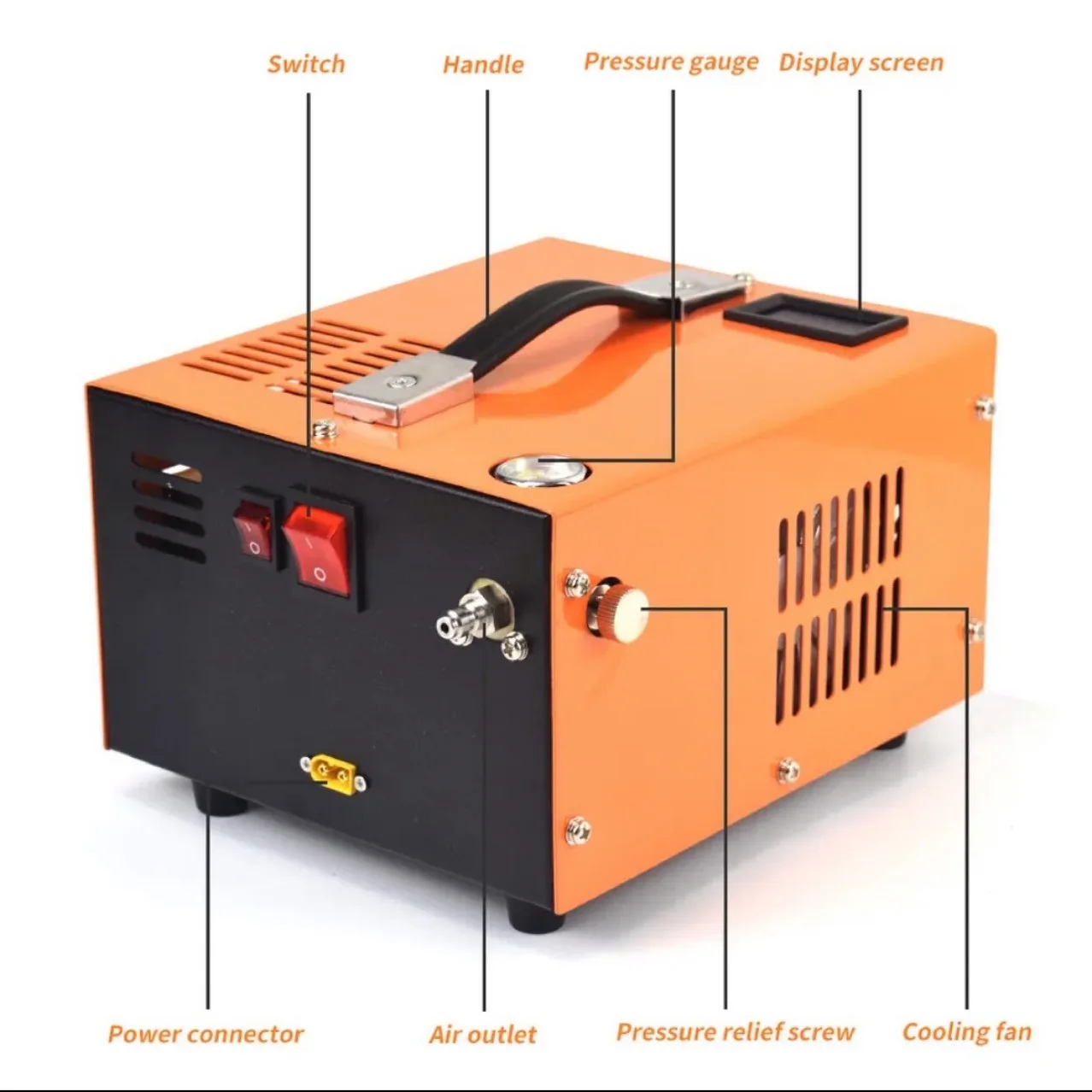 12V 4500 Psi 300 Bar 30mpa High Pressure Air Compressor Pump With 220V Transformer High Pressure Inflator air compressor