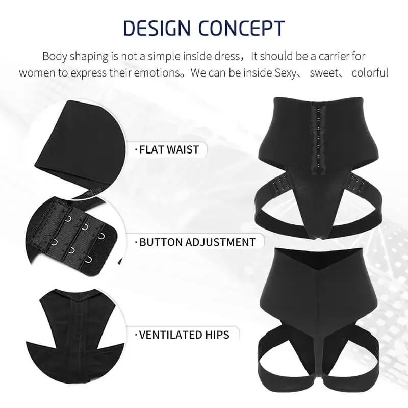 Cuff Tummy Trainer Female Exceptional Shapewear 2in1 High Waist Hip Lifting  Pants Black