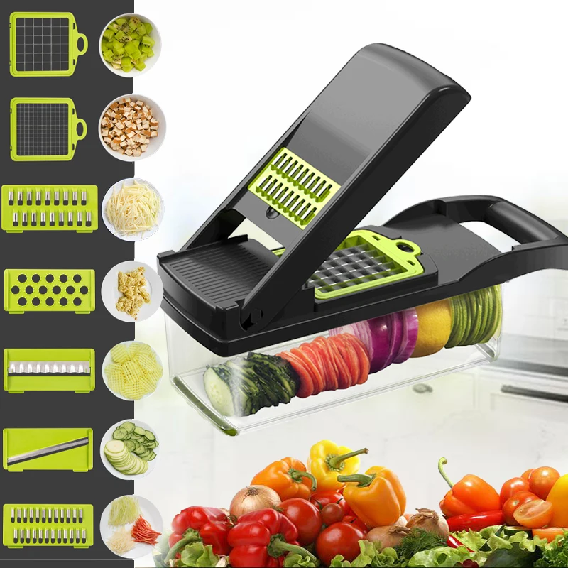 Vegetable Slicer-14-in-1 Multifunctional Veggie Slicer Food Cutter,  Household Kitchen Gadgets for Vegetables and Fruit - AliExpress
