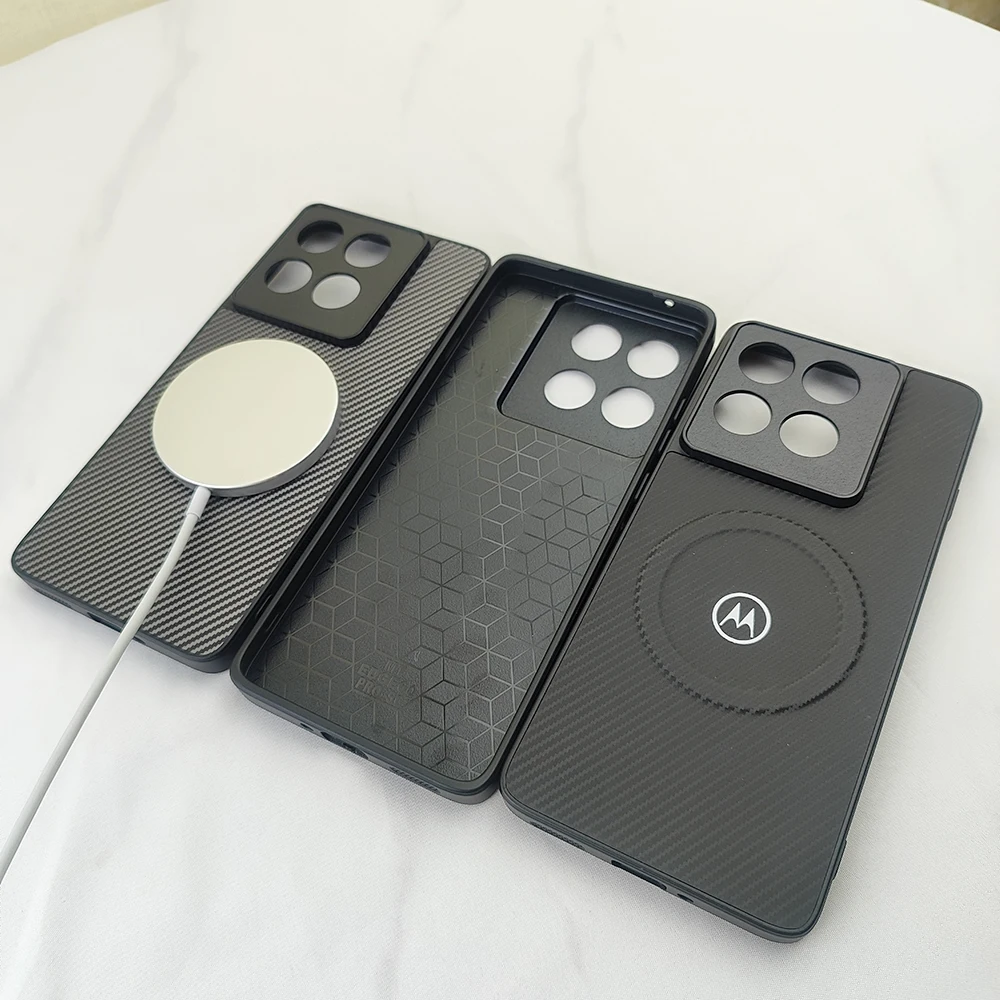 Luxury Magnetic Carbon Fiber Matte Phone Case with Protective Bumper Cover