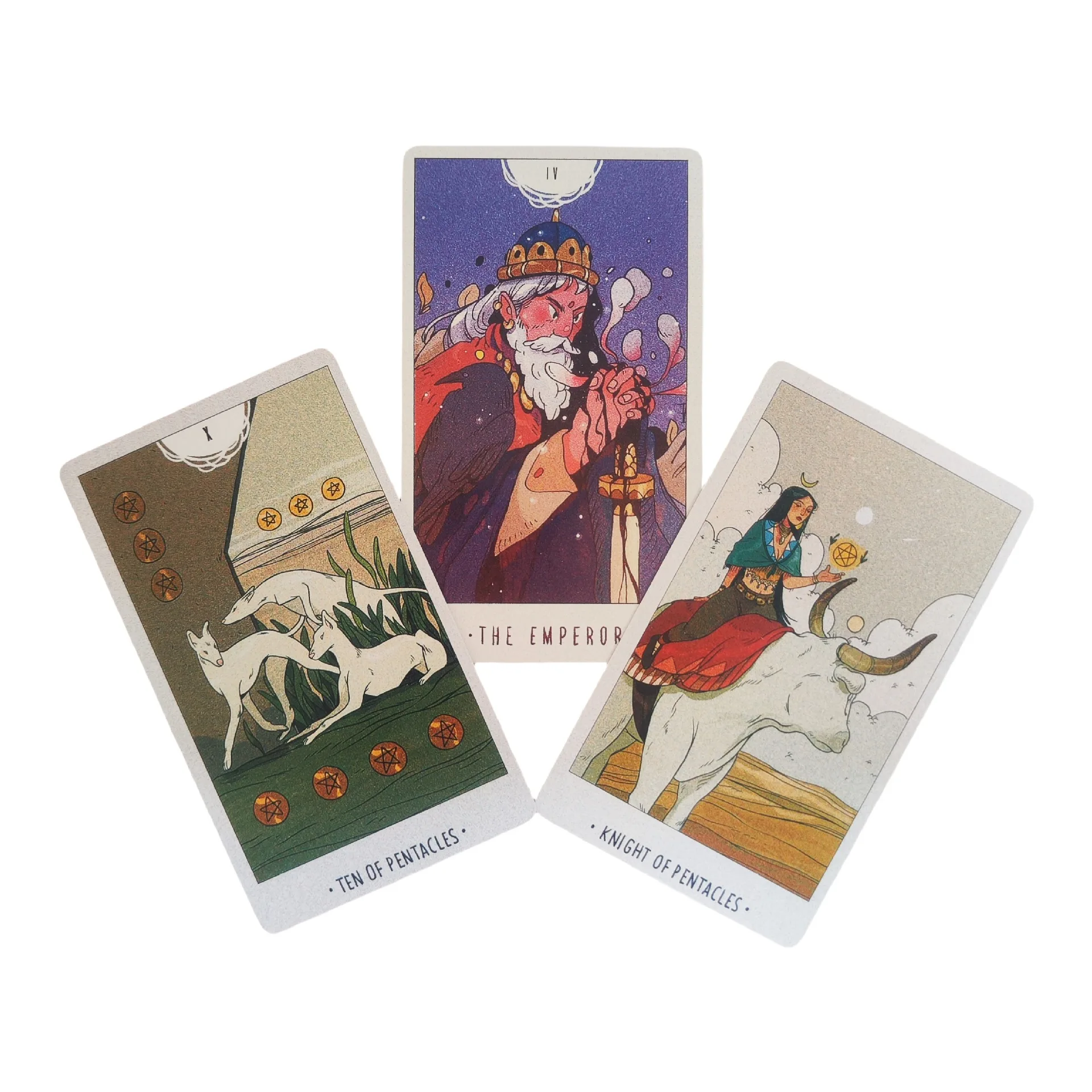 12x7cm White Numen Sacred Animal Tarot Cards English Version Board