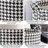 Laundry Basket with Handles,Houndstooth Blanket Storage Basket,Foldable Bedroom Hamper,Dirty Clothes Toys Hamper for Living Room 4