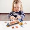 Wooden Baby Toy  Wooden Trailer  Babies Learn Cognitive Toy  Hand And Foot Coordination Toy  Color Recognition Toy  Silicone Toy 5