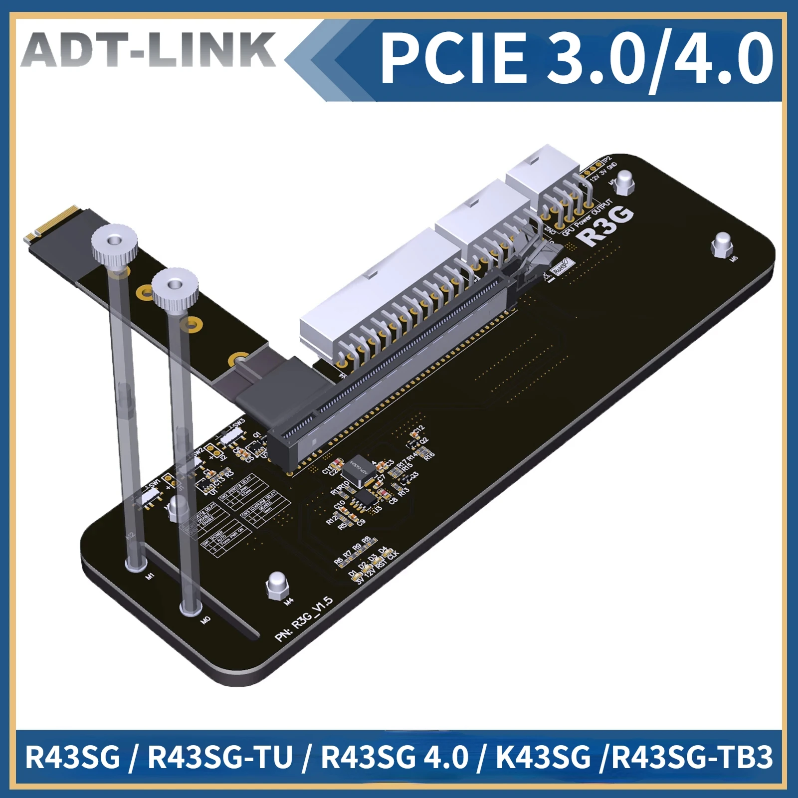 Adt R43Sg/R43Sg 4.0 Laptop Egpu Scheda Grafica Esterna Costruisce Adattatore Pci-E Da X16 A M.2 Nvme Egpu Nvidia Rtx3060 3070 3080 3090Ti
