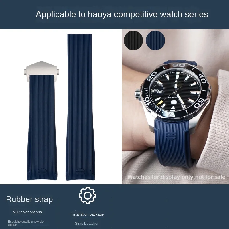 Cinturino Sportivo In Silicone Da 22Mm Per Tag Heuer Cinturino In Silicone Way201 Aquaracer 300/500 Way211 Orologio Da Uomo Carrera Tag Cinturino In G