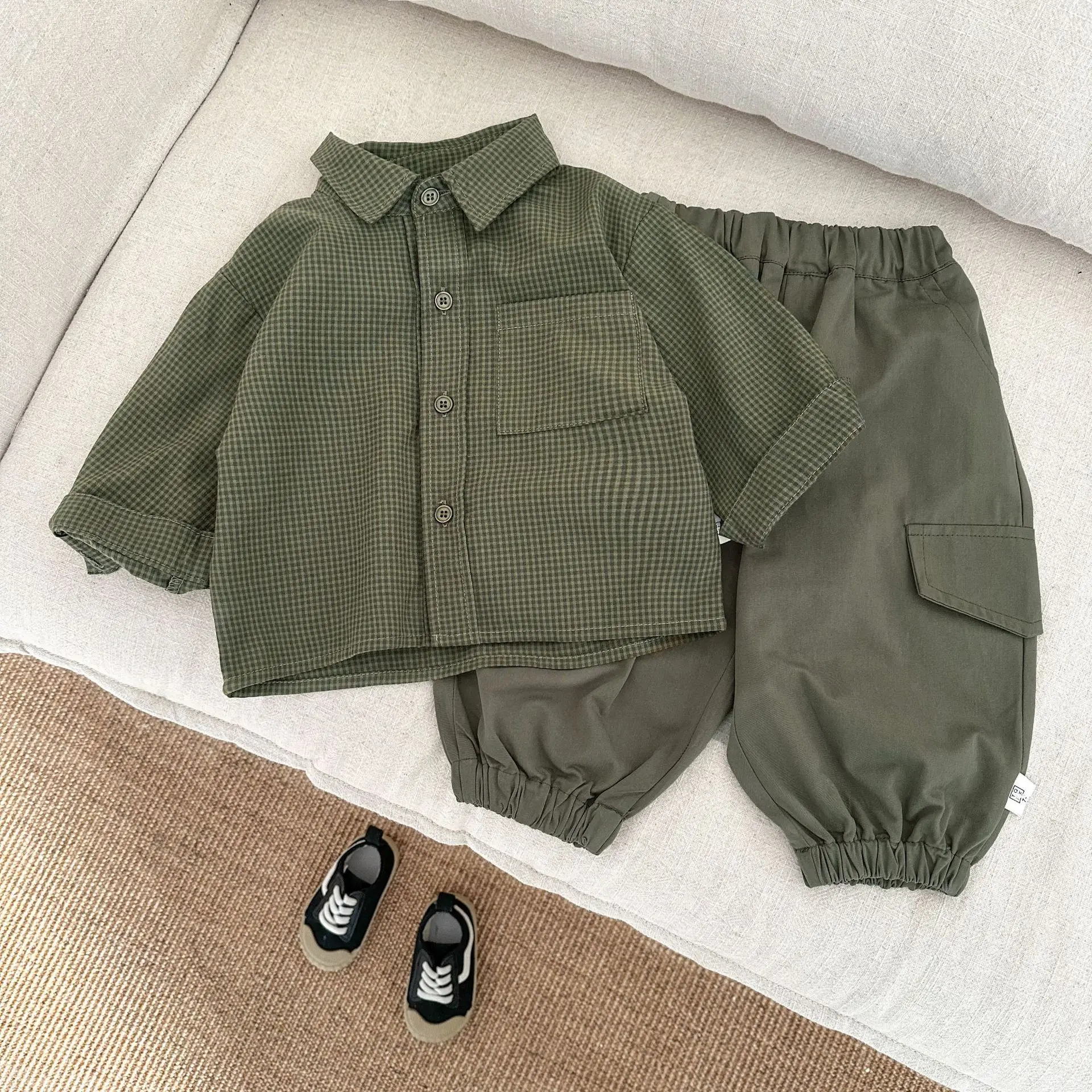 Baby Clothing Boys Baby Korean Style Casual Shirt Spring New Boys Handsome Cotton Shirt Retro Loose Comfortable Coat
