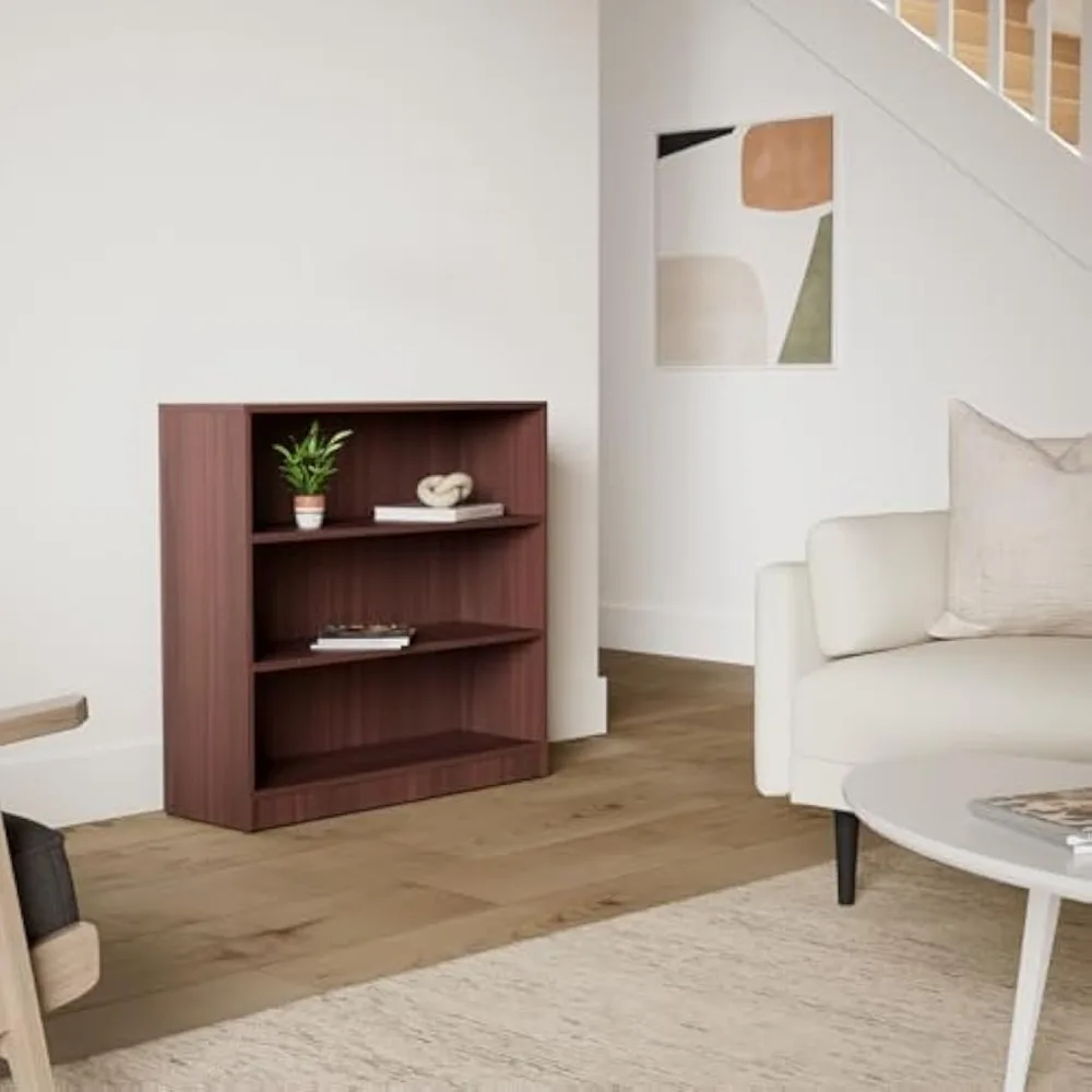 Mahogany Laminate Bookcase, 36" x 36" x 12" 2
