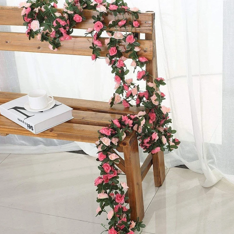 1pcs Artificial Flower Fake Hanging Fake Vine Plants Leaves Artificials  Garland Flowers Wedding Decoration