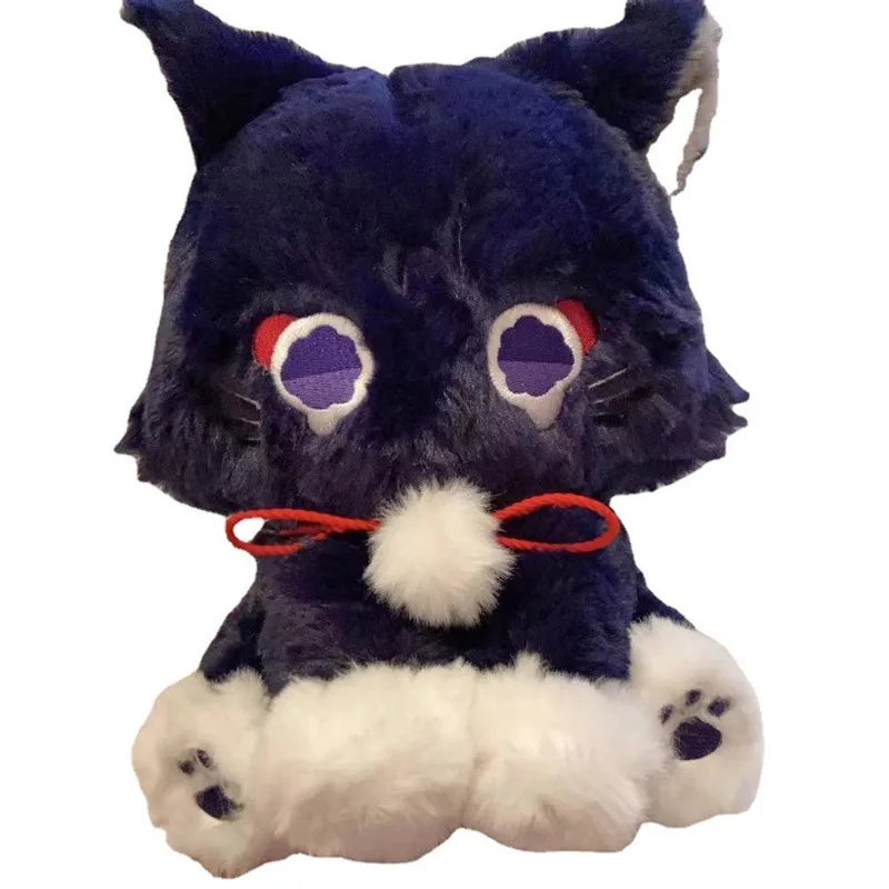 22cm 애니메이션 Scaramouche 고양이 귀여운 봉제 인형 Genshin Impact Wanderer 애완 동물 코스프레 박제 베개 장난감 생일 선물