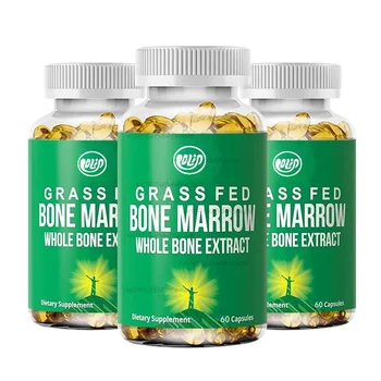 Grass Fed Bone Marrow -A 60 Capsule Superfood Pill with Whole Bone Extract Supplement,rich in Collagen,vitamins,and Amino Acids.