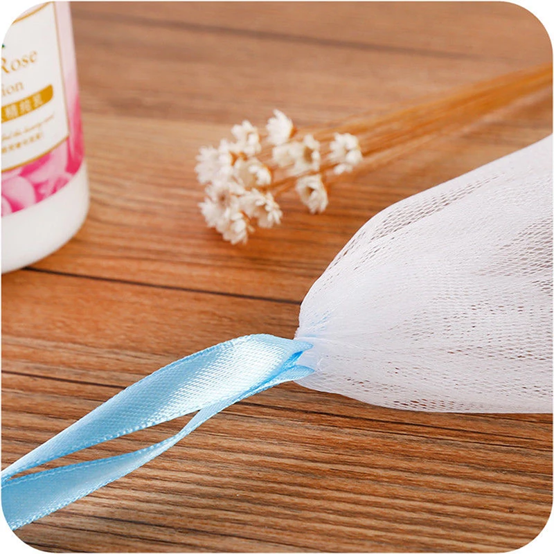 Description Picture 6 of item10pcs Facial Cleanser Manual Foaming Net Bag Wash Face Soap Liquid Soap Whipped Mousse Bath Shower Blister Foaming Net