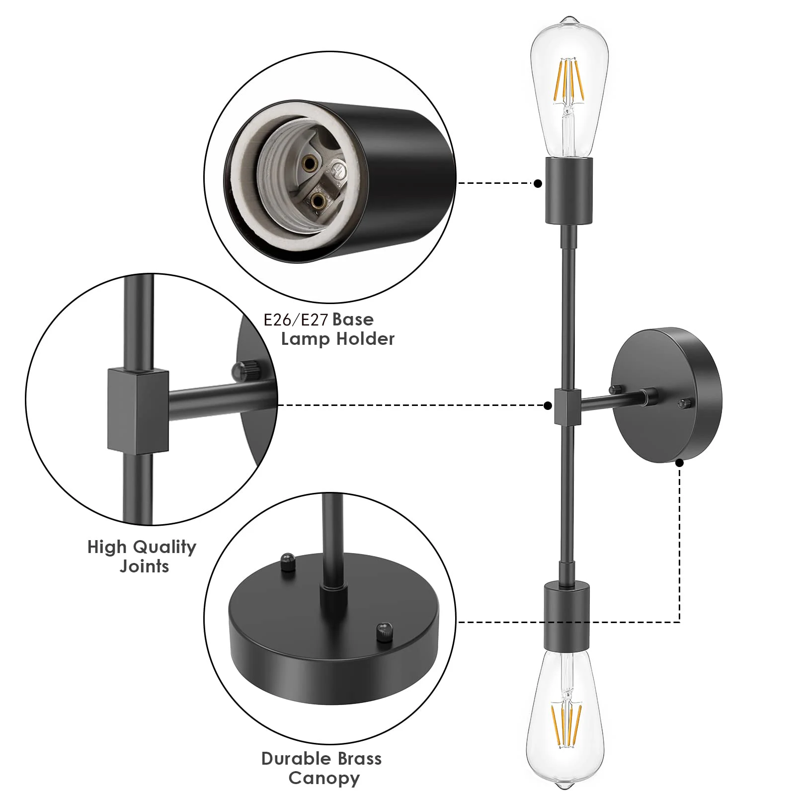 Vintage Two Arm LED Wall Lamp E27 Bedroom Bedside Lighting 2 Double Head Bathroom Mirror Wall Light Vanity Fixture Ceiling Light