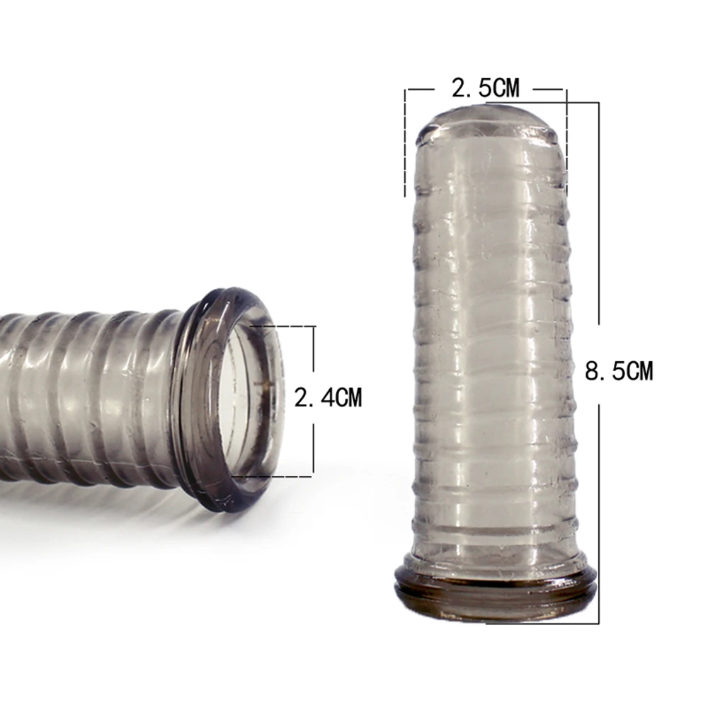 Silicone Reusable Finger Penis Sleeve Condoms Sex Toys For Woman Men Couple Lesbian Cock Ring Clit Stimulate Orgasm G Spot