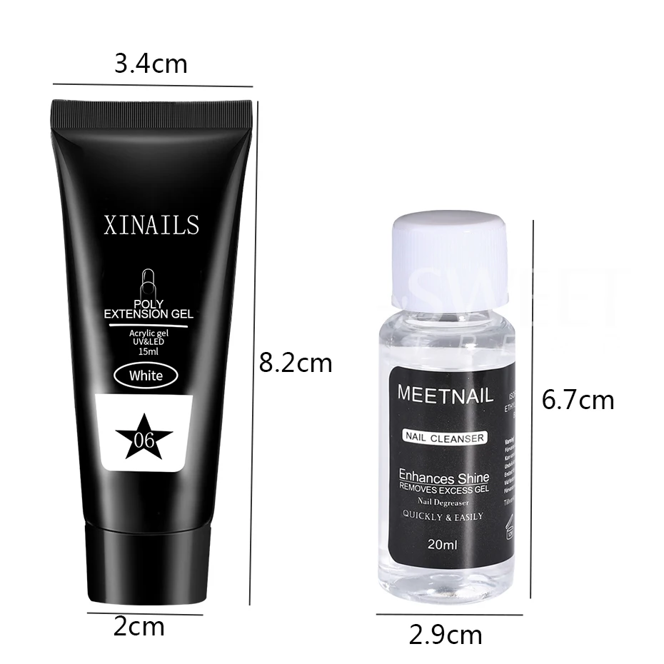 15ml Extension Nail Gel Set Kit Quick Building Gel Acrylic Clear White Construction UV Finger Prolong Tools Gel Nail Polish Set