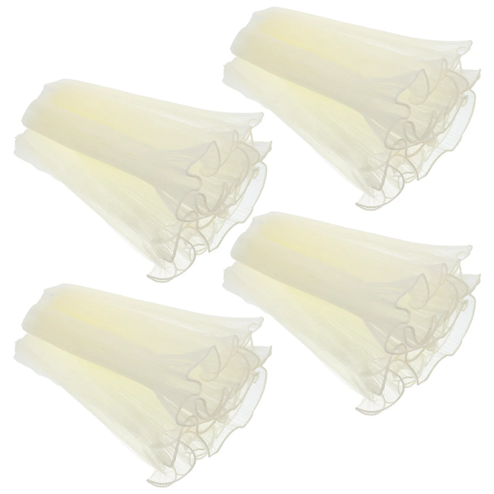 4Pcs 꽃 꽃다발 포장지 결혼식 파티를위한 반투명 웨이브 메쉬 크링클 디자인 생일 꽃집 DIY 공예