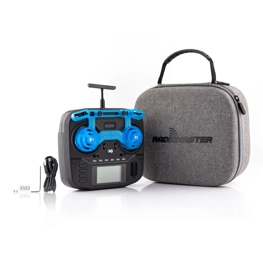 Détail des poignées ergonomiques de la radiocommande BOXER M2, parfaite pour simulateur RC