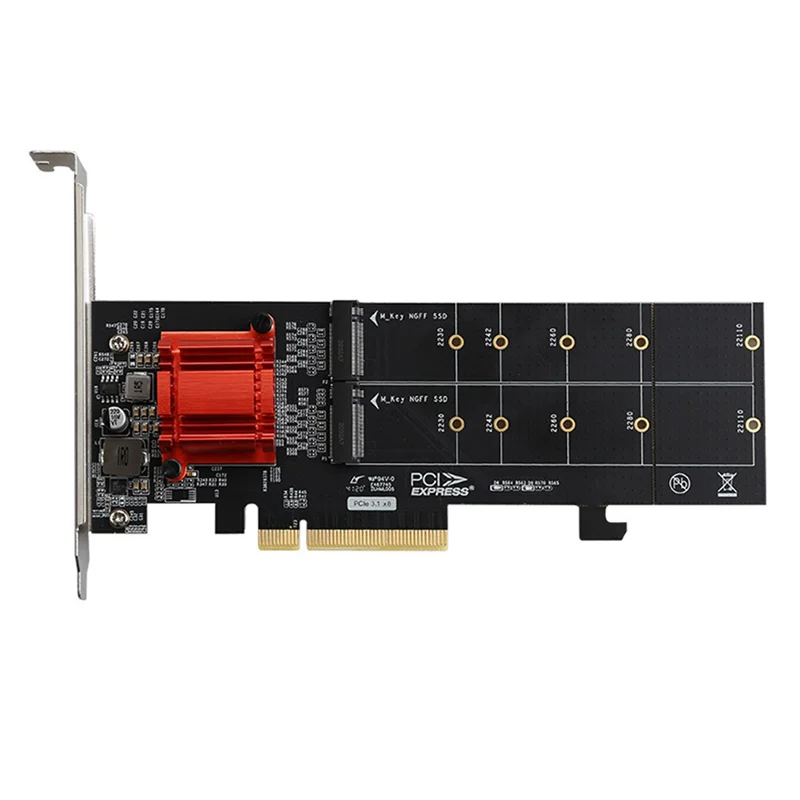 

PCIE3.1 X8 To Dual M.2 Hard Disk Expansion Card ASM1812 Chip Supports NVME Protocol Full Speed Expansion