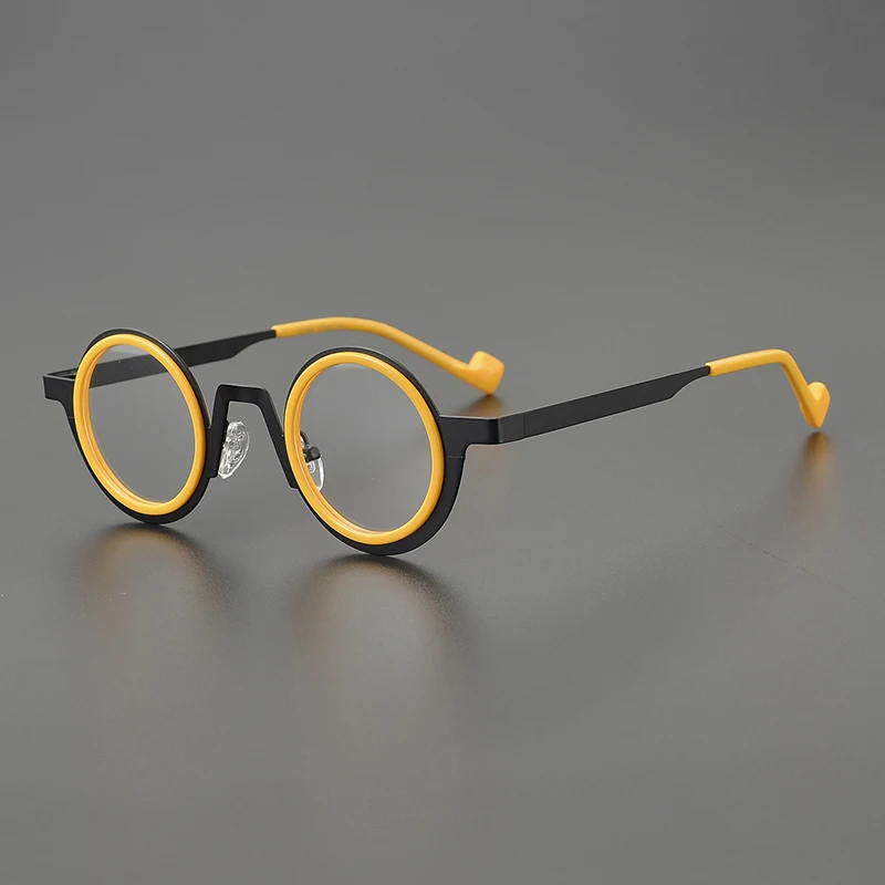 

Top Quality Men Acetate Glasses Frame Ultralight Retro Round Myopia Optical Prescription Eyeglasses Frames Women Eyewear