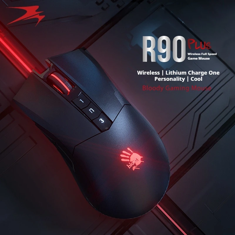 A4TECH Bloody R90Plus Wireless Mouse Esports Long Range Pc Gamer Mouse Laptop Accessories Lightweight Computer Peripherals