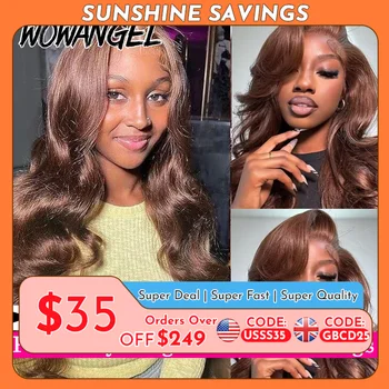 250% Pre Everything 13x6 HD Lace Frontal Wigs Chocolate Brown Body Wave Wigs Melt Skins Human Hair Wigs Pre Plucked For Woman 1