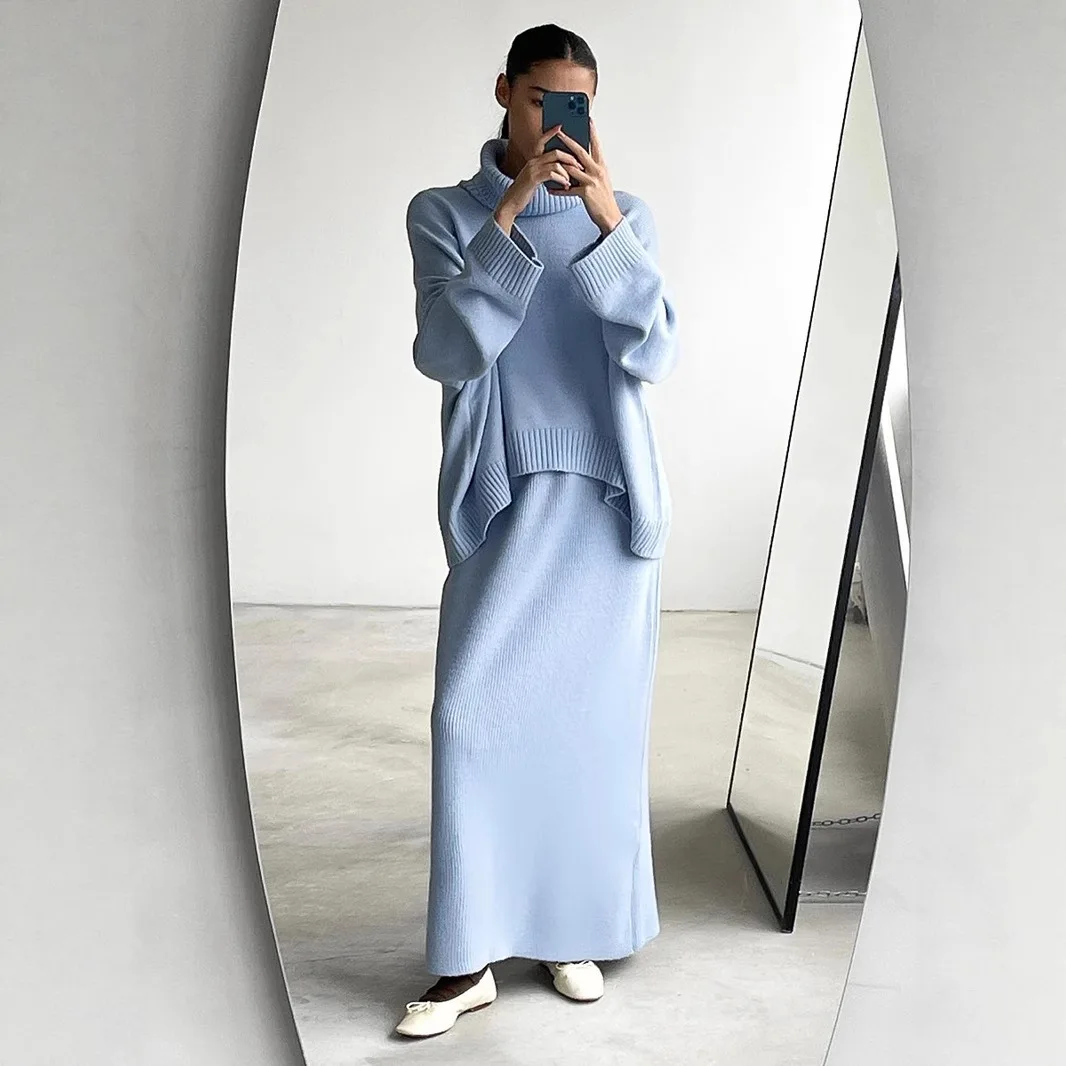 Women's Cozy Knit Sweater Skirt Set 2025 Autumn/Winter