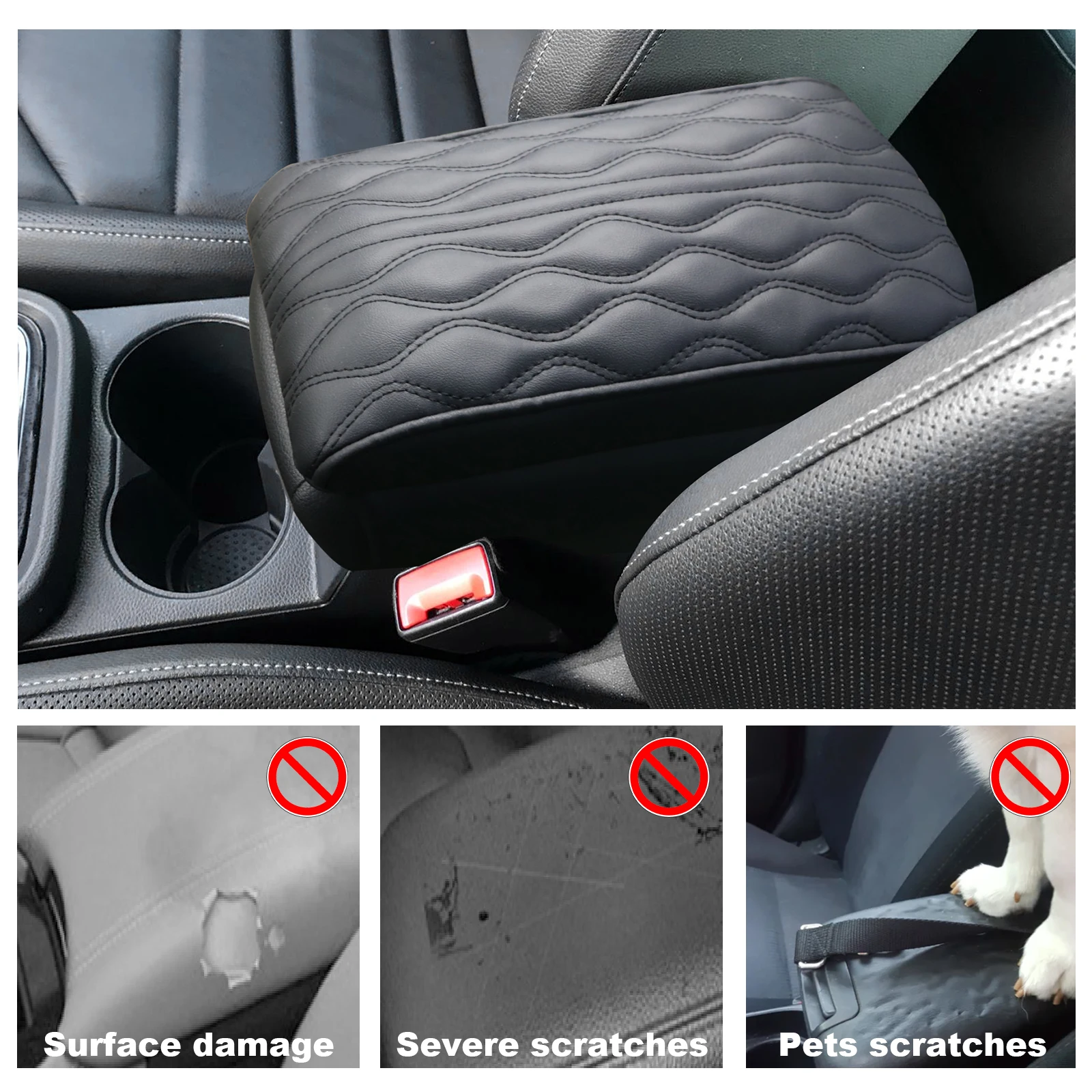 LFOTPP Copertura della scatola del bracciolo dell'auto per Seat Ateca 2016- 2022 Contenore di controllo centrale Pad Auto Interior Seat Ateca 2022 Accessori  34