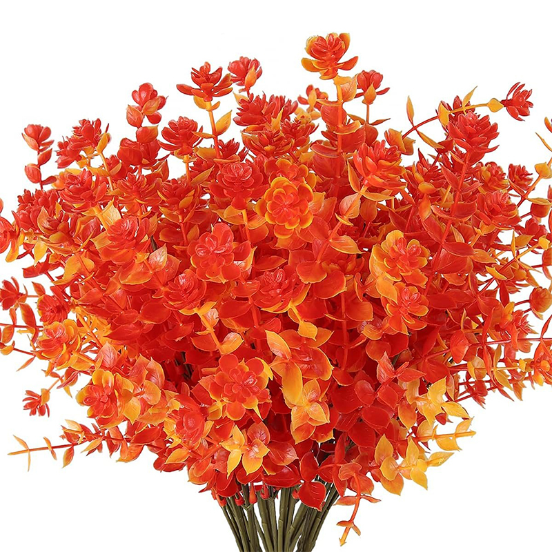 Orange Artificial Flowers Bouquet 35cm Fake Flowers for Home Decor Garden Wedding Decoration Outdoor Vase DIY Flower Arrangement
