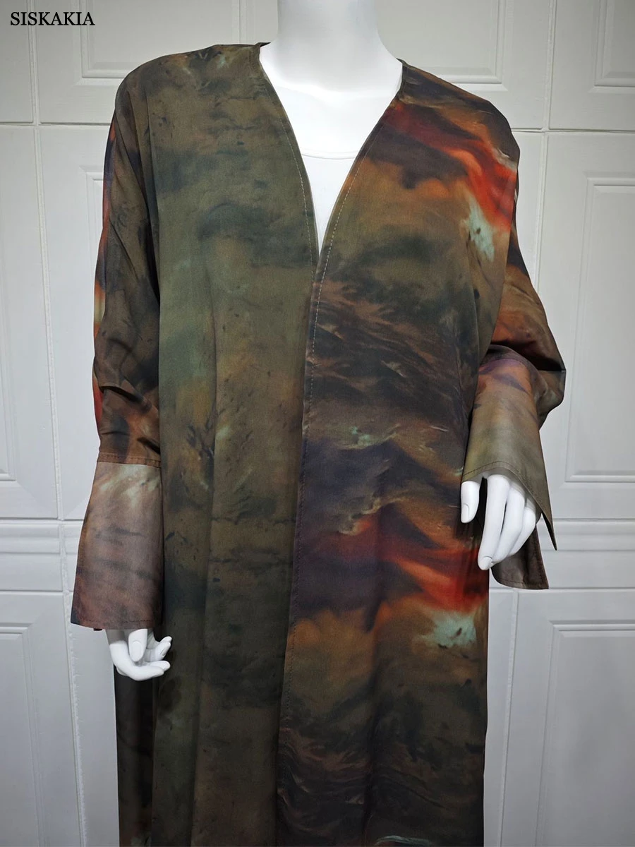 سيسكاكيا رمضان دبي عباية طويلة الأكمام بتلات قفطان...