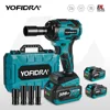 YOFIDRA 1000N.m Brushless Electric Impact Wrench High Torque 1/2 inch Screwdriver Wrench Drill Socket Set for Makita 18V Battery 1