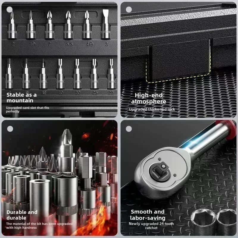 Car Repair Tool Kit Airaj Car Repair Tool Kit 46/53 Piece/Set Socket Set Ratchet Torque Repairing Set Wrench Combo Auto
