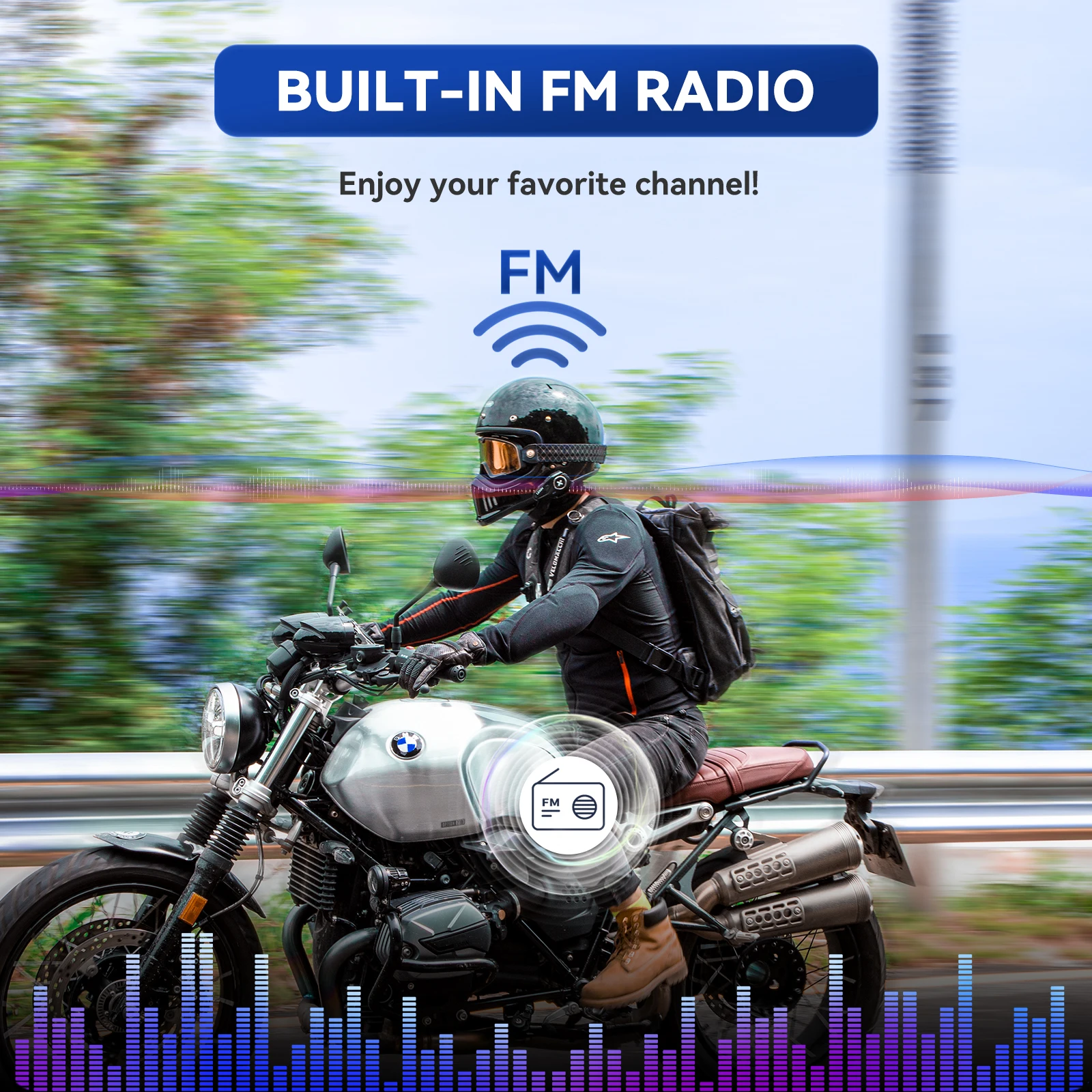 2023 New Lexin G2P Intercom For Motorcycle Helmet Bluetooth Headsets,Handsfree Communicator Up to 6 Riders Interphone with FM 2