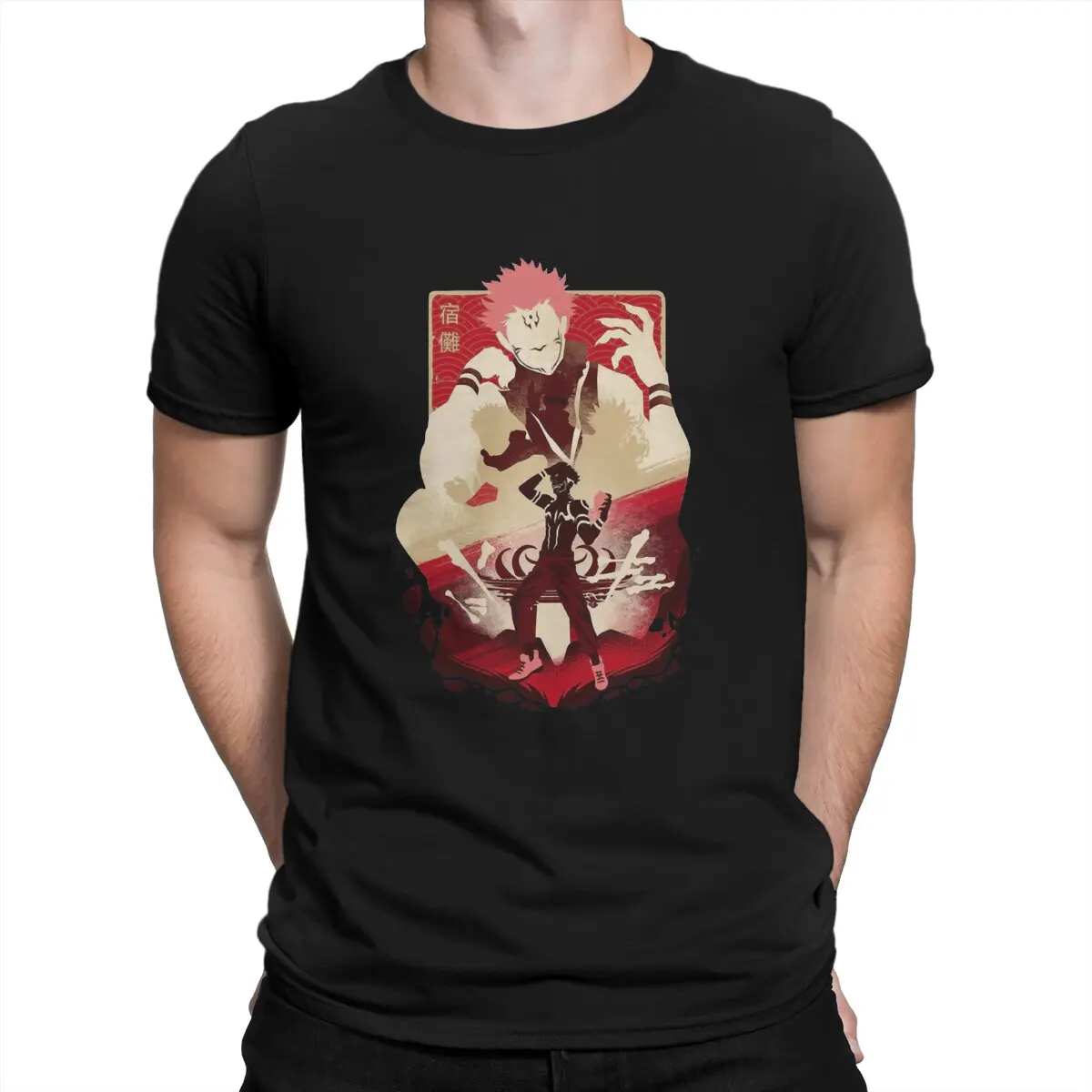 

Funny KING OF CURSES T-Shirts Men O Neck 100% Cotton T Shirts Jujutsu Kaisen Anime Short Sleeve Tee Shirt Original Tops
