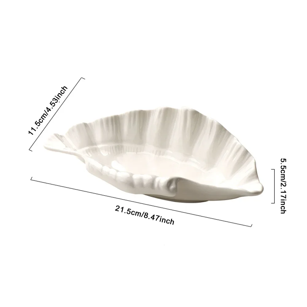 Nordic Ins Shell Shape Ceramic Plate Ornaments Living Room Bedroom Jewelry Storage Fruit Plate Crafts Birthday Gift Decoration 6