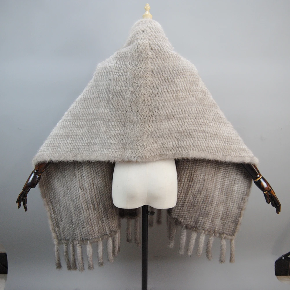 Mink Fur Shawl 2025 Lady Luxury Authentic Mink Fur Shawl Scarf Winter