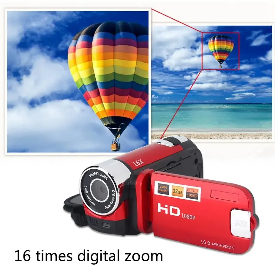 Video Camcorder 720P Full HD 16MP DV Camcorder Digital Video Camera 270 Degree Rotation Screen 16X Night Shoot Zoom