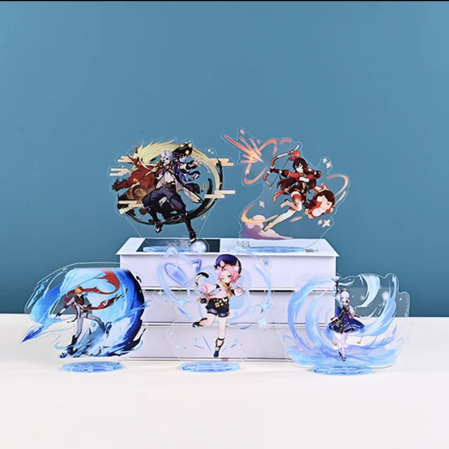 Genshin impacto liyue personagens qiqi keqing xingqiu zhongli acrílico  suporte figura modelo placa titular topper anime - AliExpress