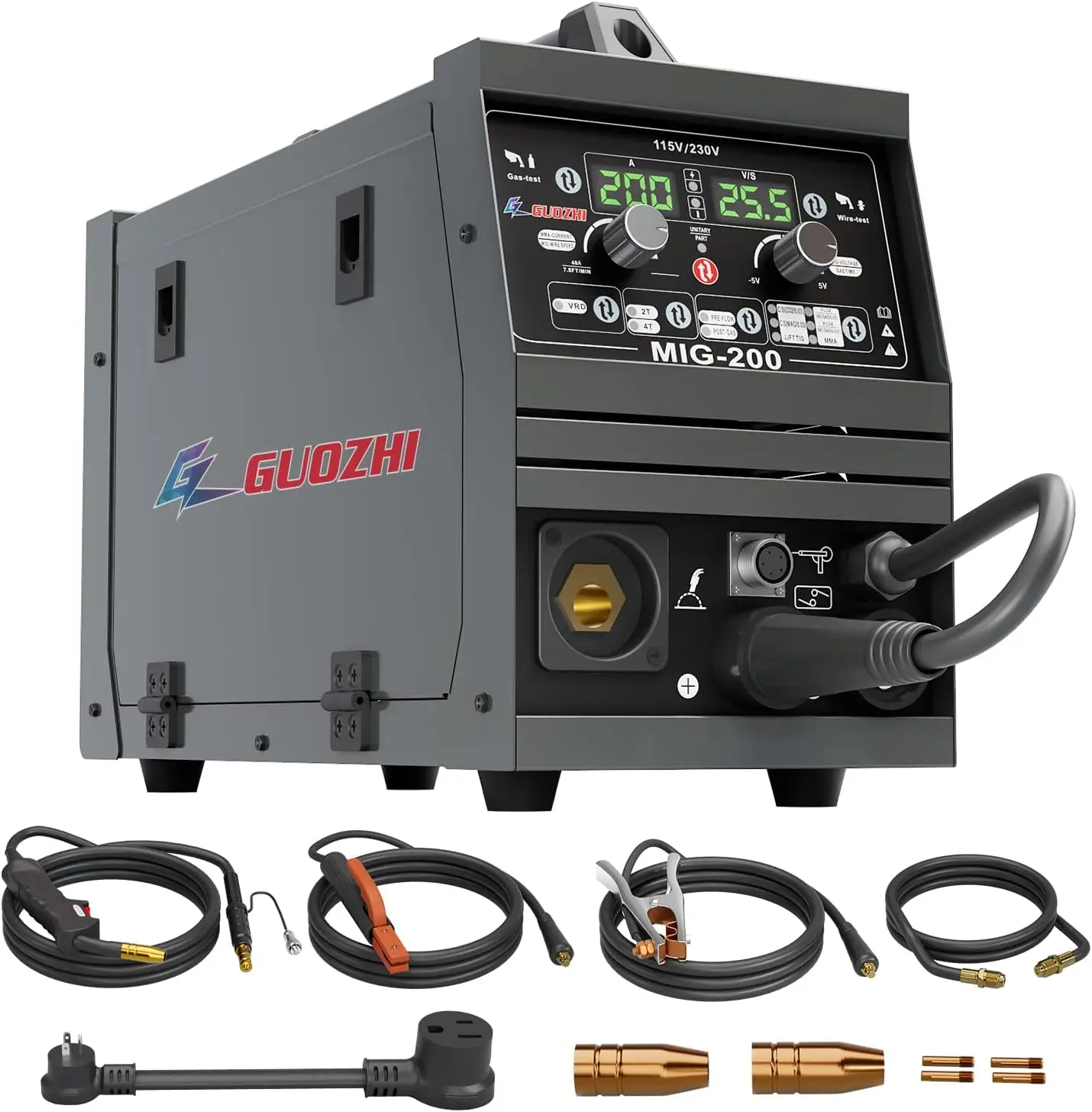 Welder, 6 in 1 Stick Welder/Gas Flux Core MIG/Lift TIG/Spot welding/Spool Gun Multi-Process