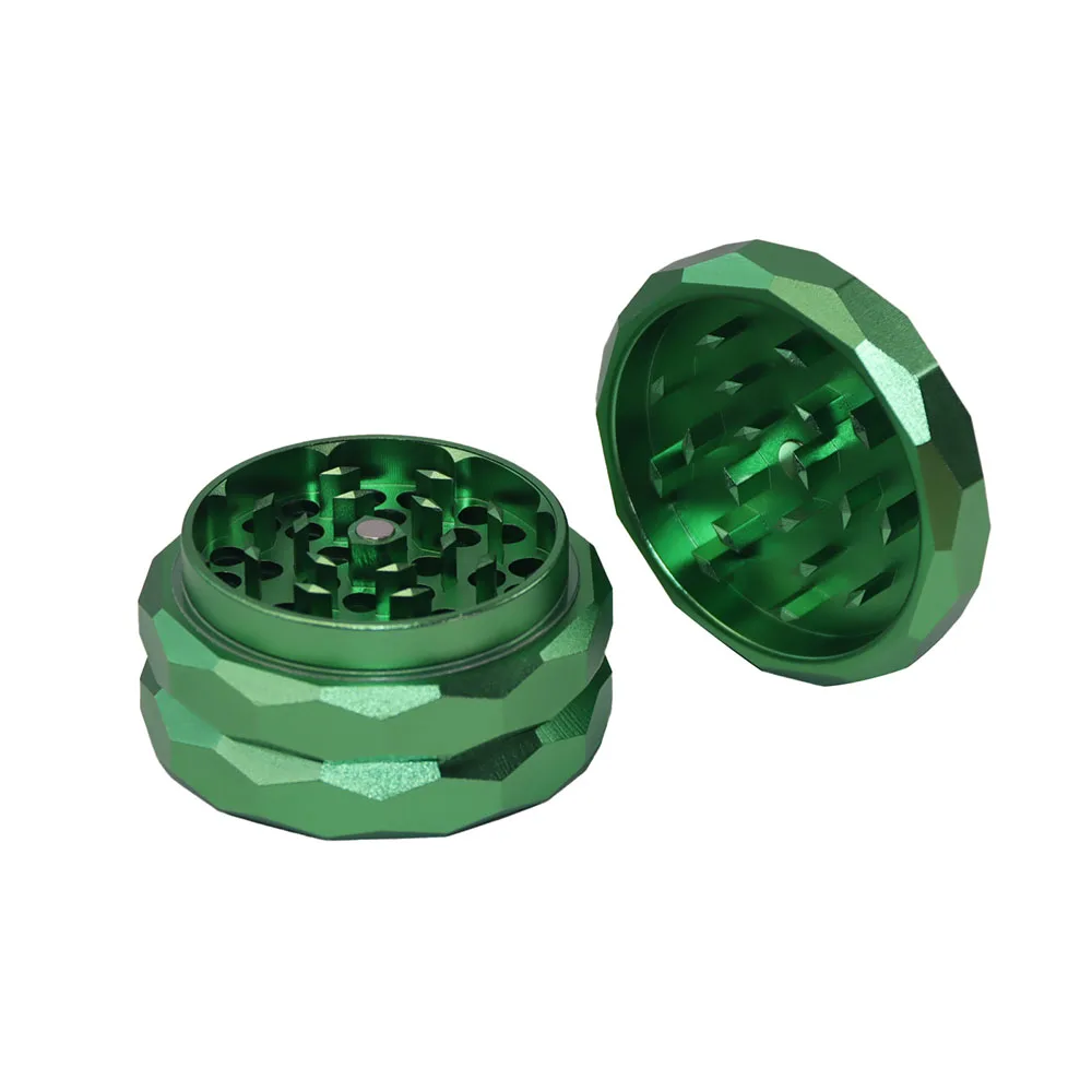 Personalized Diamond Shell, Metal Bright Aluminum Alloy Manual Grinder,3 Layers of 63mm Diameter Crusher, Easy to Grind Portabl 3