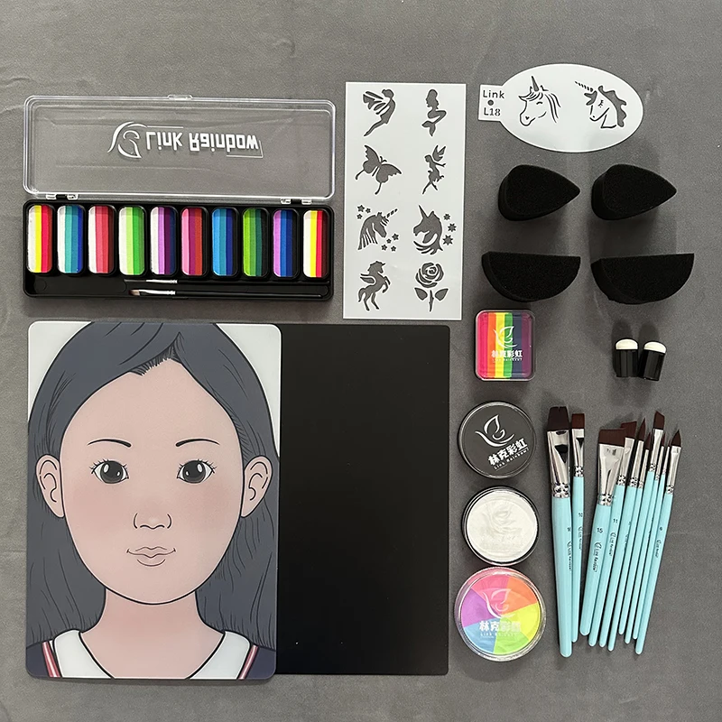 Face Painting Kit Water-Based Top Paint Pigment Body Art Painting Makeup Products Quick Dry/Easy To Wash/Non-toxic Safety Tested 4