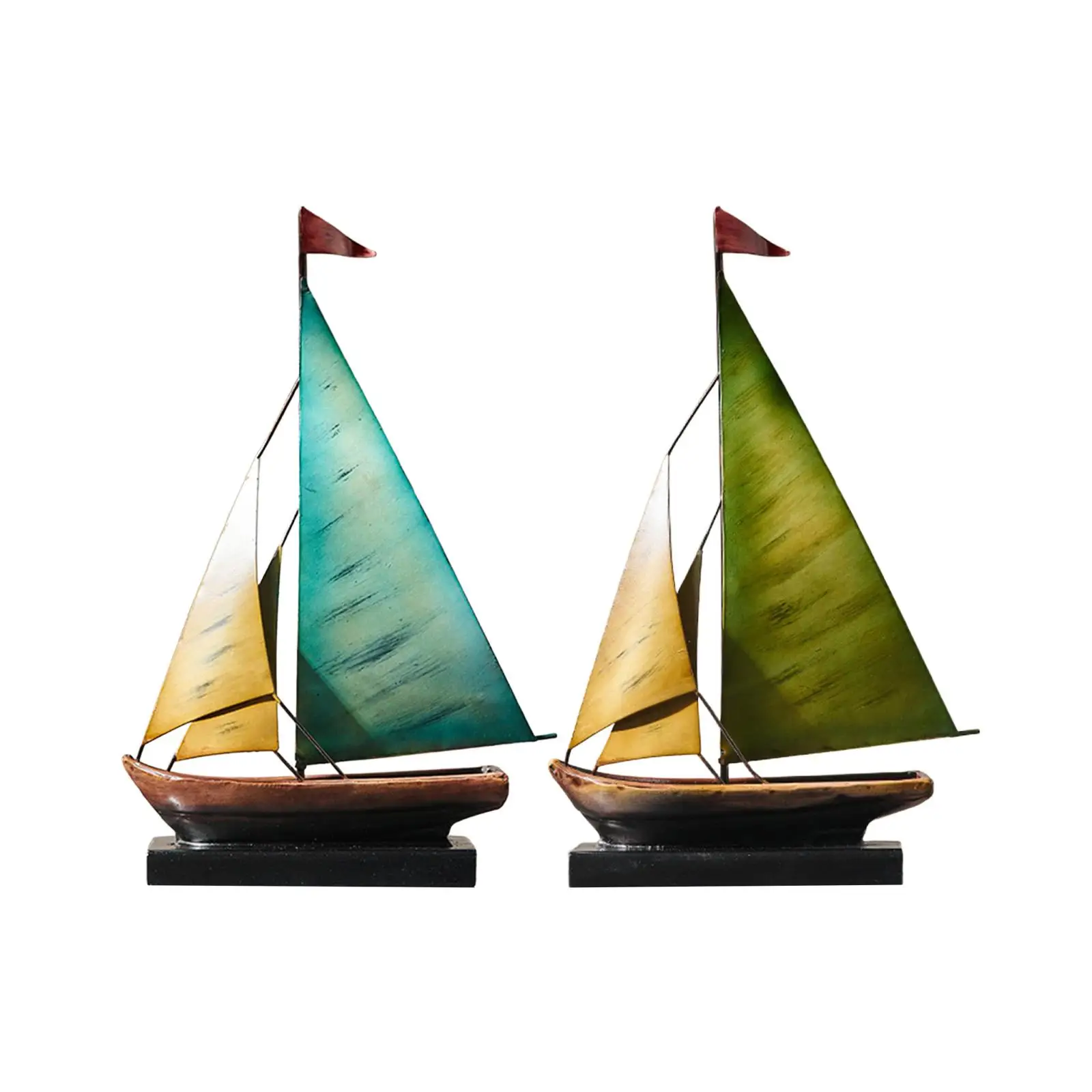 Iron Sailboat Statue Decorative Boat Ocean Themed Nautical Centerpiece for Office Party Home Beach Decoration Iron Sailboat Statue Decorative Boat Ocean Themed Nautical Centerpiece for Office Party Home Beach Decoration